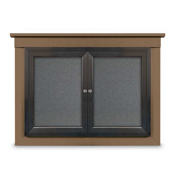 72"x36" 3-Door Enclosed Outdoor Letterboard, Hdr, Burgundy/Bronze